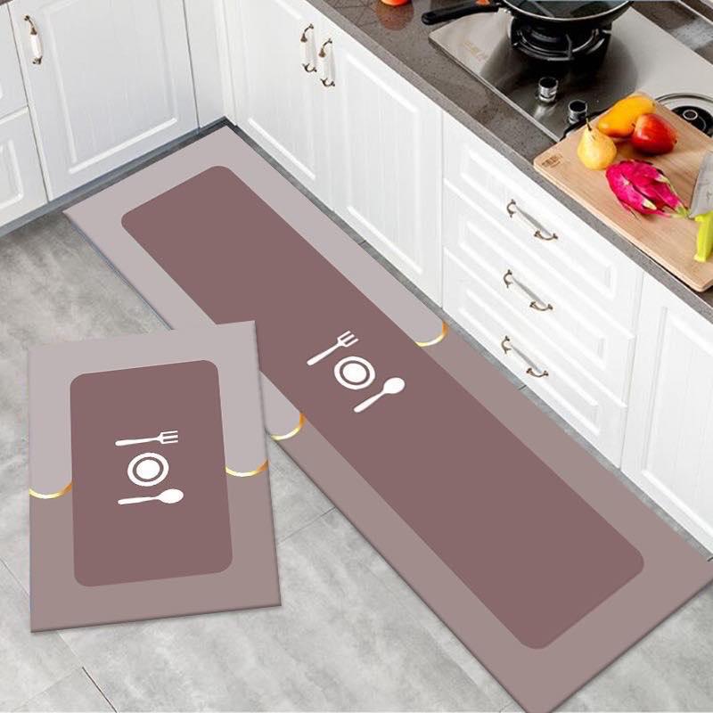 Kitchen Mat 2-Piece Set: Anti-Slip Magical Water Absorbent Kitchen Floor Mat