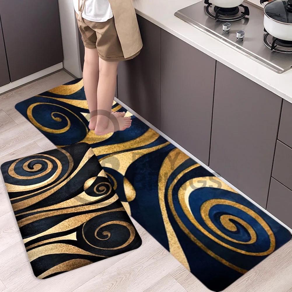 Kitchen Mat 2-Piece Set: Anti-Slip Magical Water Absorbent Kitchen Floor Mat