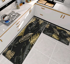 Kitchen Mat 2-Piece Set: Anti-Slip Magical Water Absorbent Kitchen Floor Mat