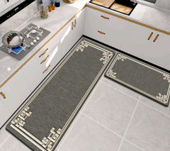 Kitchen Mat 2-Piece Set: Anti-Slip Magical Water Absorbent Kitchen Floor Mat