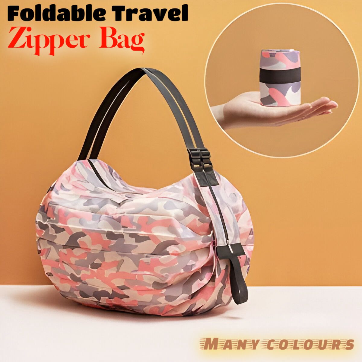 Foldable Traveling Zipper Bag 11 Mango