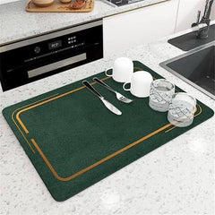 Magical Water Absorbent Anti-Slip Dish Drying/Dining Table Mat 11 Mango