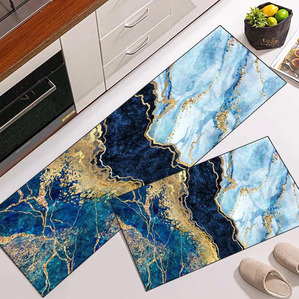 Kitchen Mat 2-Piece Set: Anti-Slip Magical Water Absorbent Kitchen Floor Mat 11 Mango