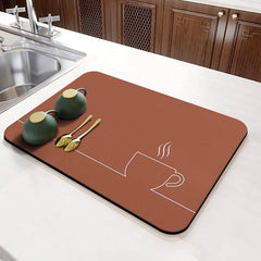 Magical Water Absorbent Anti-Slip Dish Drying/Dining Table Mat 11 Mango